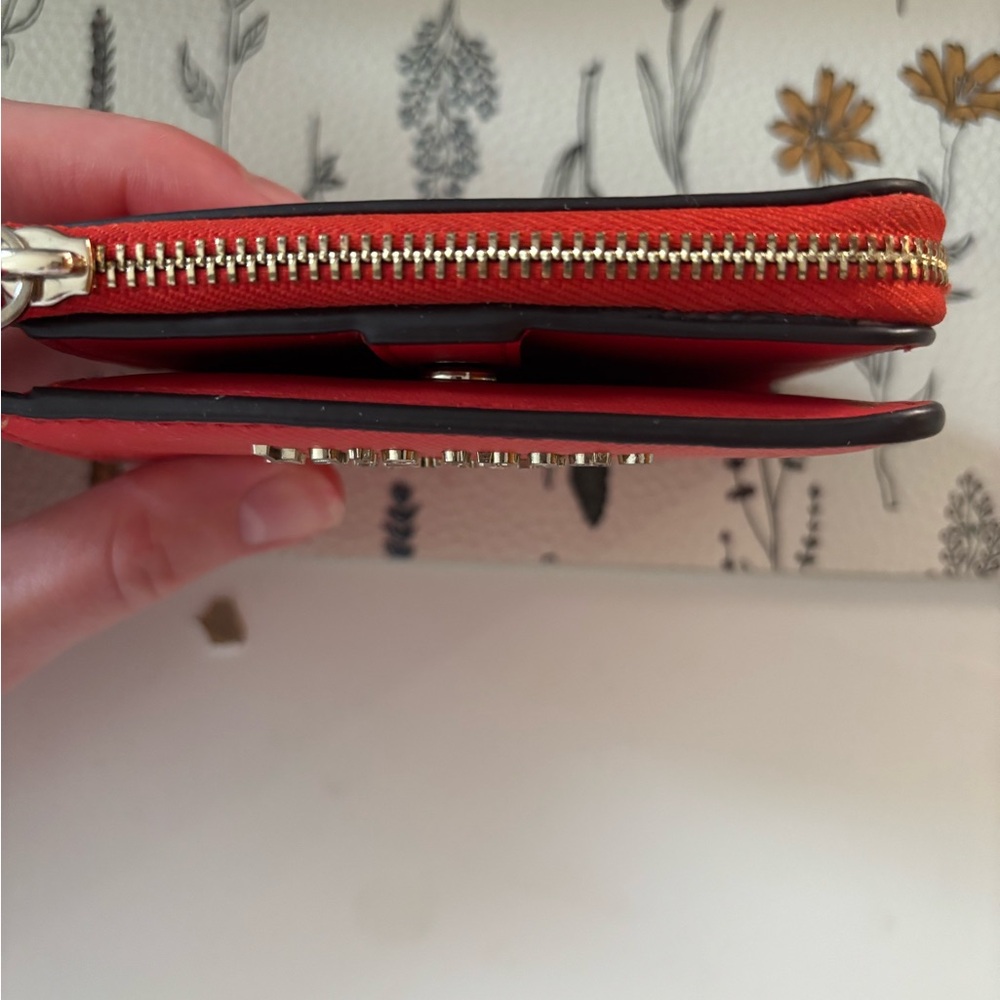 Kate Spade Red Leather Wallet Vibrant and Structured - Picture 2 of 4